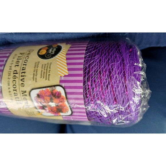Crafters Square Royal Purple 6 in x 5 yds Halloween Decorative Mesh Crafting DIY - Picture 1 of 13